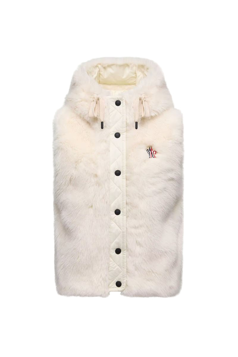 Arve hooded teddy down gilet-MONCLER-Verso