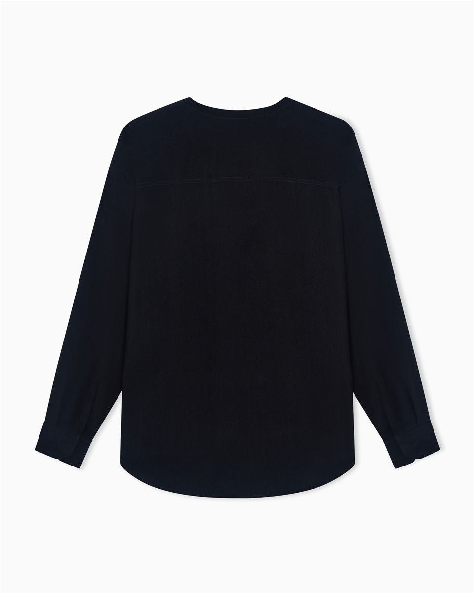 Asv cupro basketweave shirt jacket-GIORGIO ARMANI-Verso