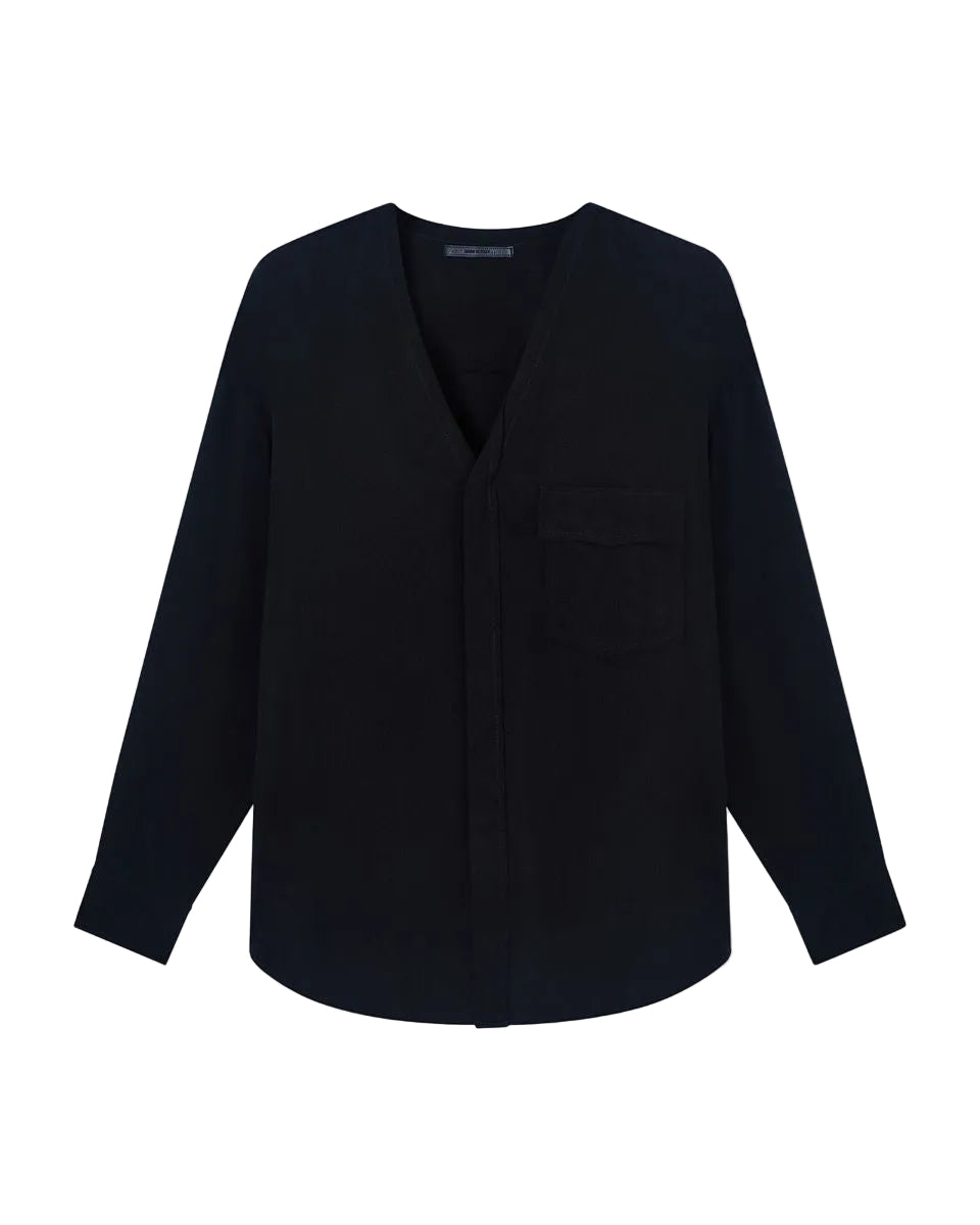 Asv cupro basketweave shirt jacket-GIORGIO ARMANI-307516-48-Verso