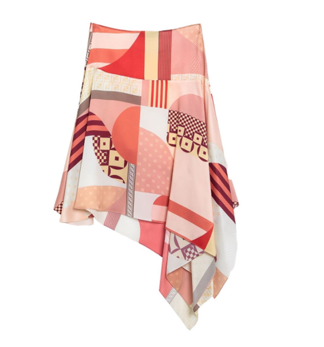 asymmetric graphic-print skirt-FENDI-Verso