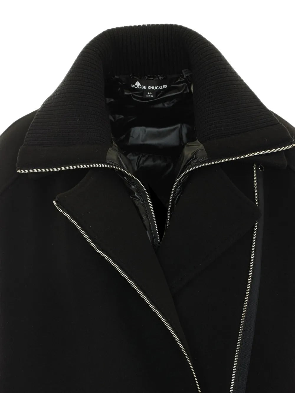 Asymmetric-zip ribbed-collar coat-MOOSE KNUCKLES-Verso