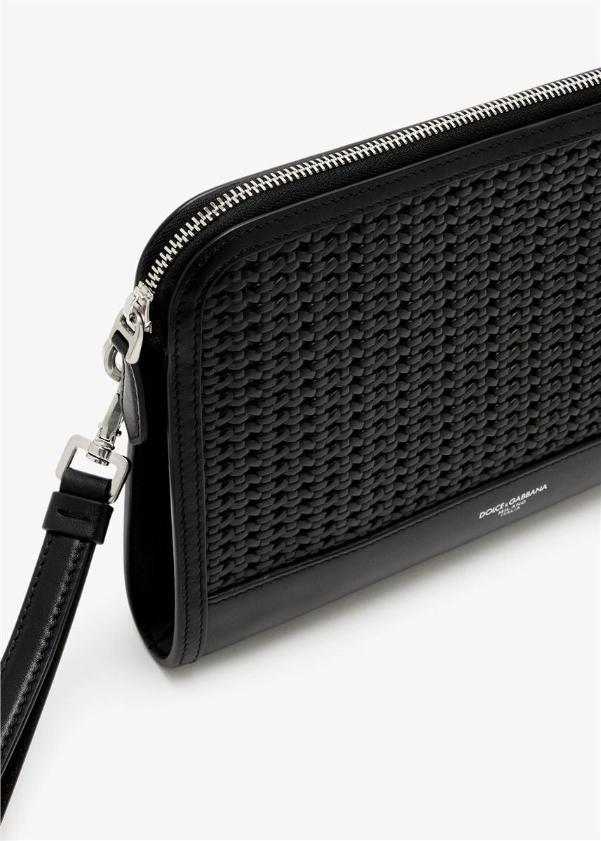 Atene plongé calfskin clutch bag-DOLCE&GABBANA-Verso