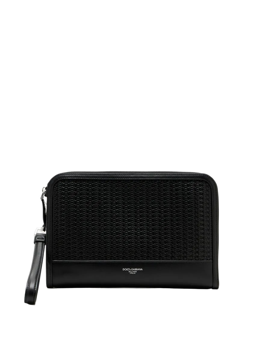 Atene plongé calfskin clutch bag-DOLCE&GABBANA-Verso