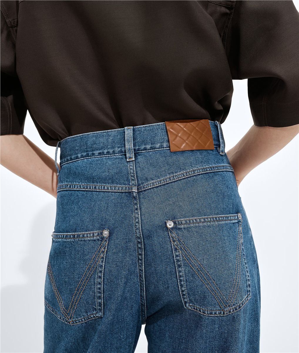Atlantic blue wide leg jeans-BOTTEGA VENETA-Verso