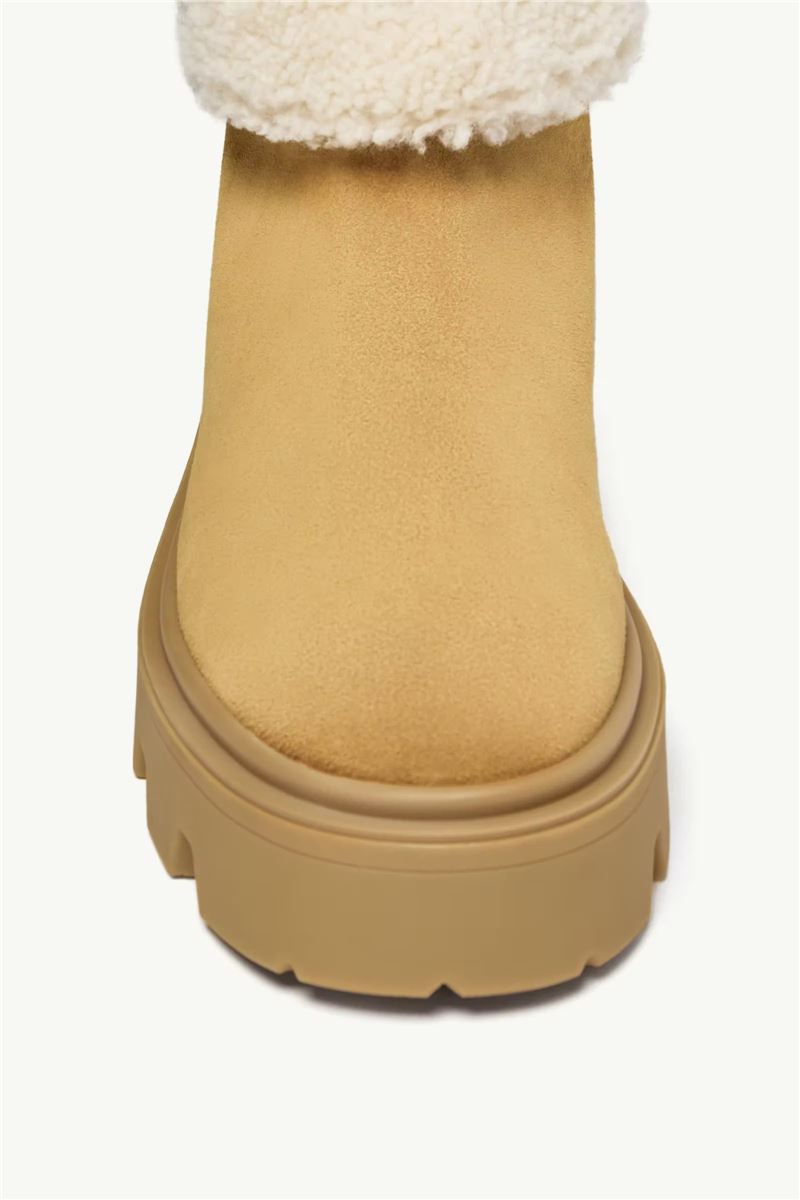 Aurea mid suede & shearling boots-MONCLER-Verso