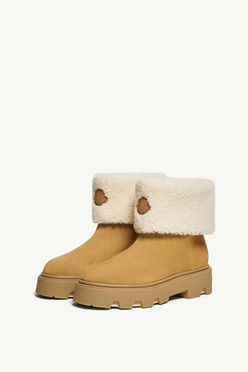 Aurea mid suede & shearling boots-MONCLER-Verso
