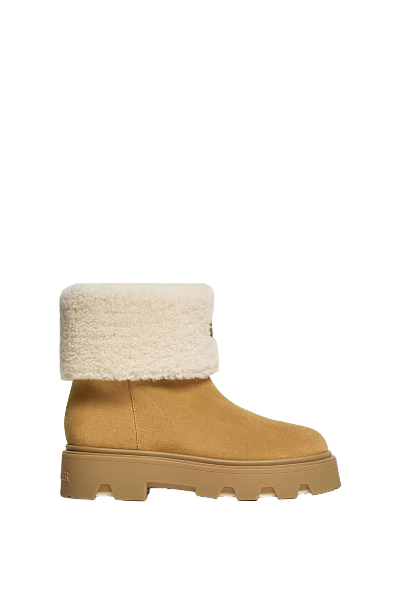 Aurea mid suede & shearling boots-MONCLER-Verso
