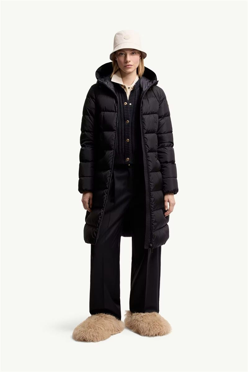 Avocette hooded long down jacket-MONCLER-Verso