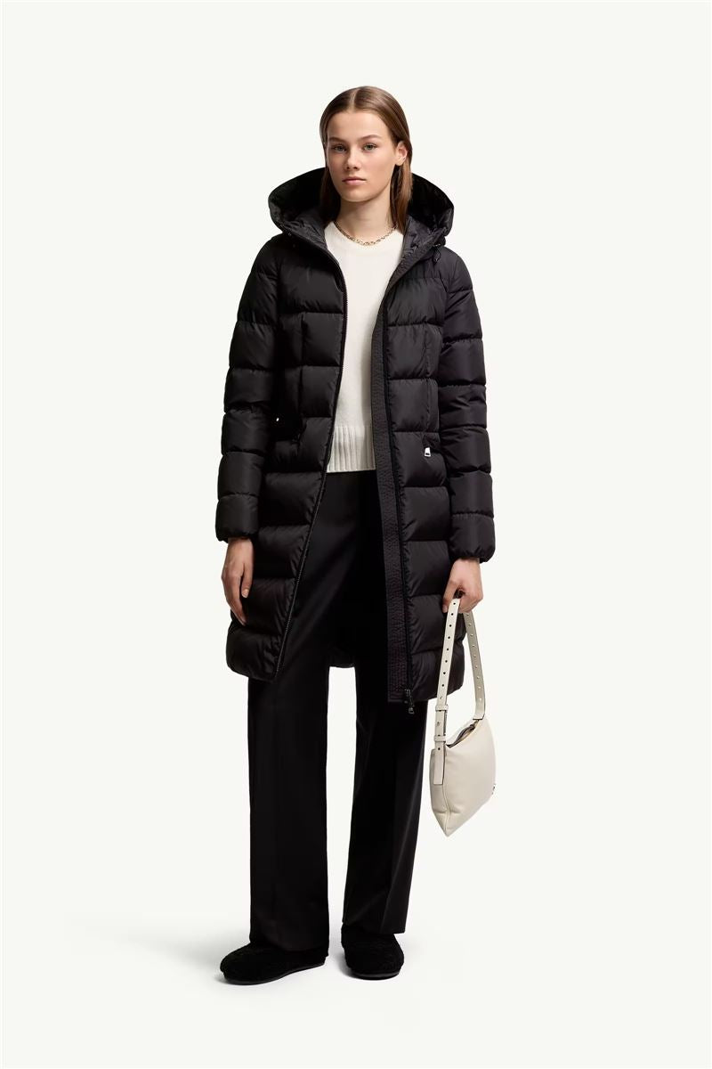Avocette hooded long down jacket-MONCLER-Verso
