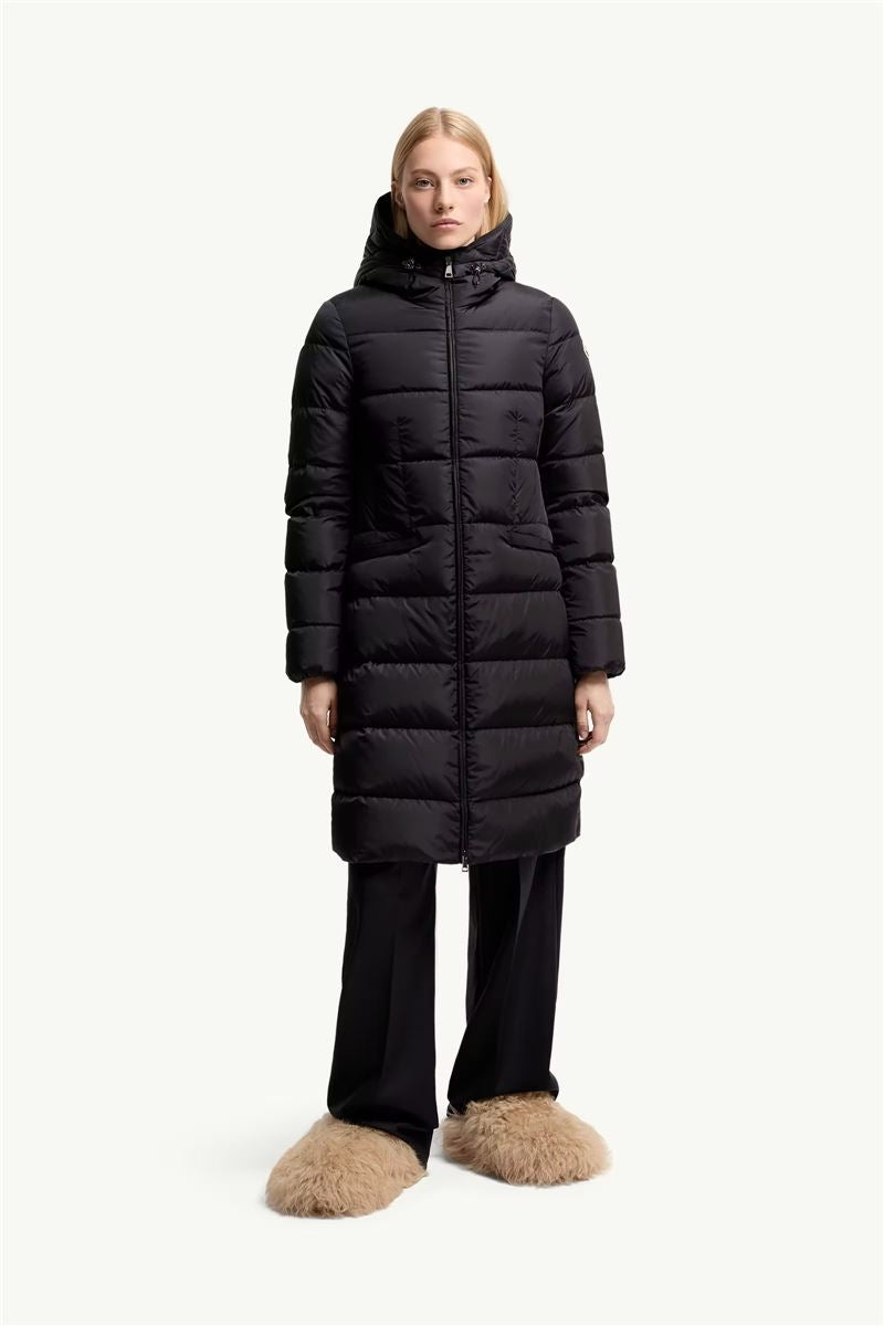 Avocette hooded long down jacket-MONCLER-Verso