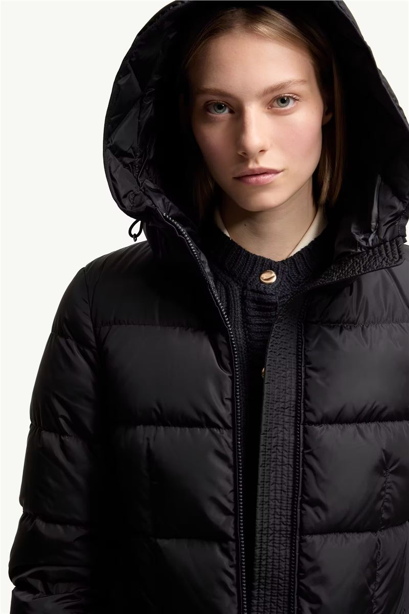 Avocette hooded long down jacket-MONCLER-Verso