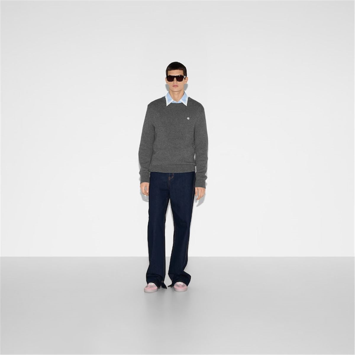 EMBROIDERED WOOL CASHMERE SWEATER -  GUCCI -  Verso