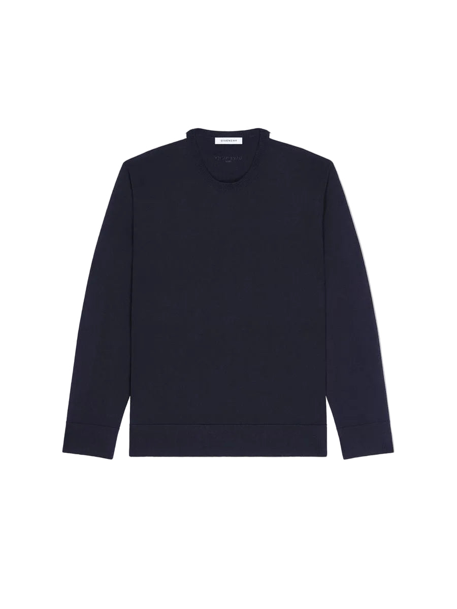 Sweater in wool with gros grain details-GIVENCHY-304770-S-Verso