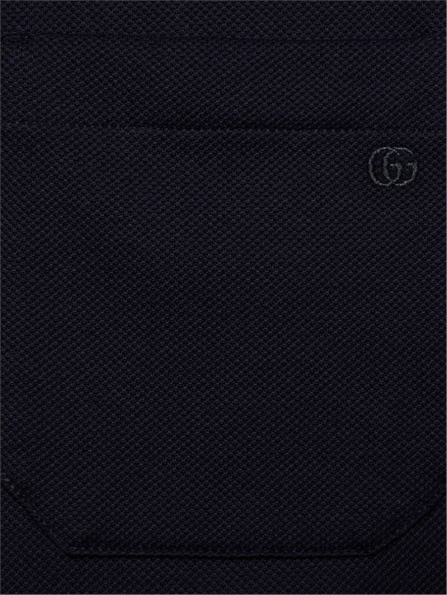 WEB STRIPE-COLLAR PIQUÉ POLO SHIRT GUCCI
