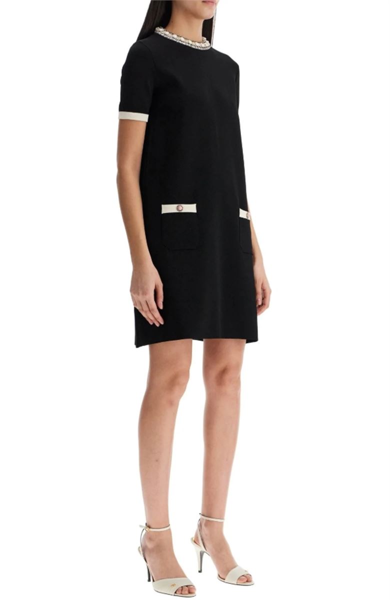 KNIT DRESS WITH ROUND NECK - VALENTINO - Verso