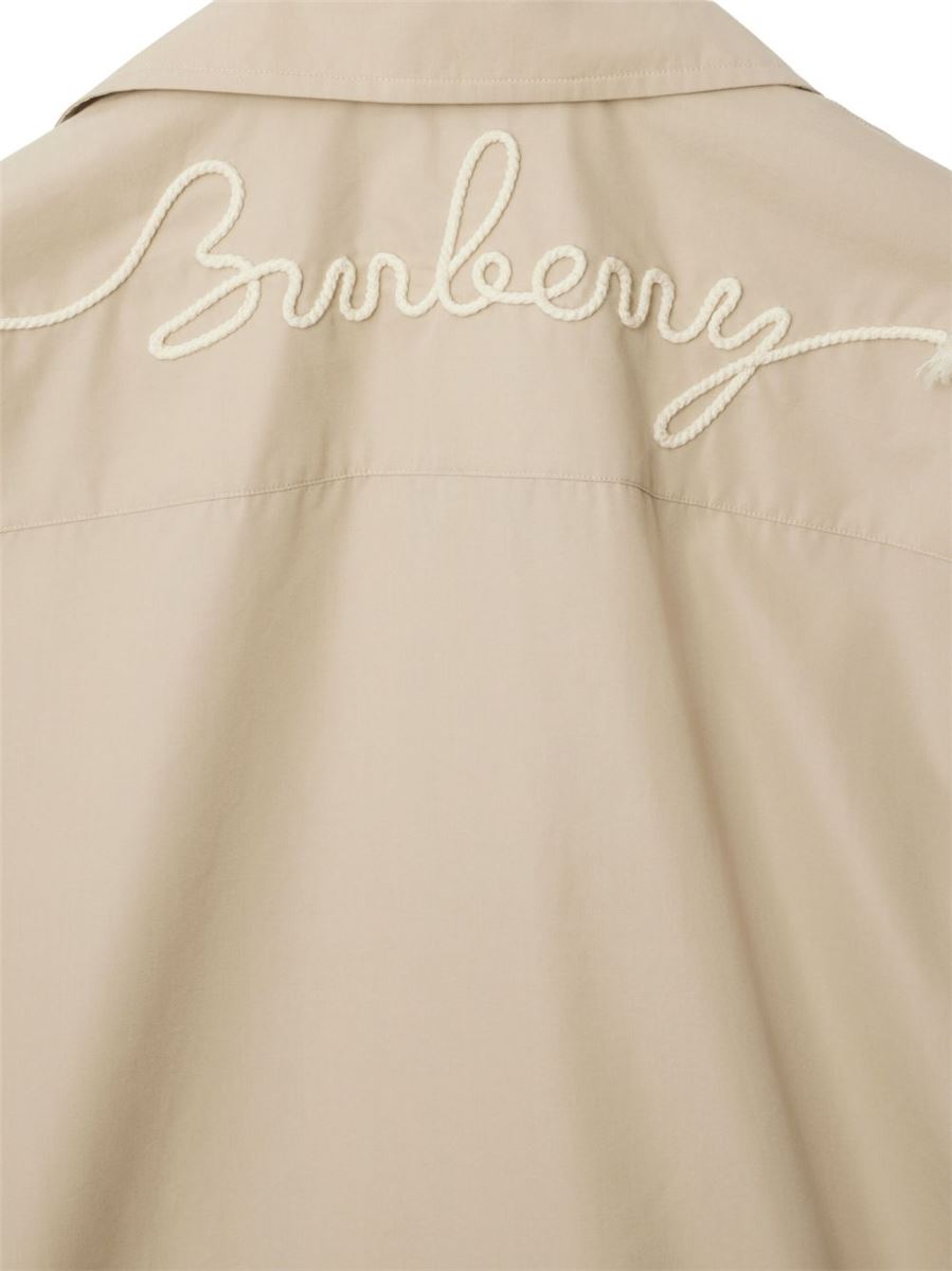 SHIRT WITH EMBROIDERED LOGO - BURBERRY - Verso