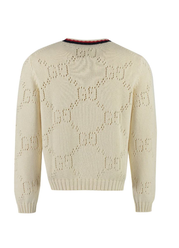 PERFORATED GG COTTON JUMPER