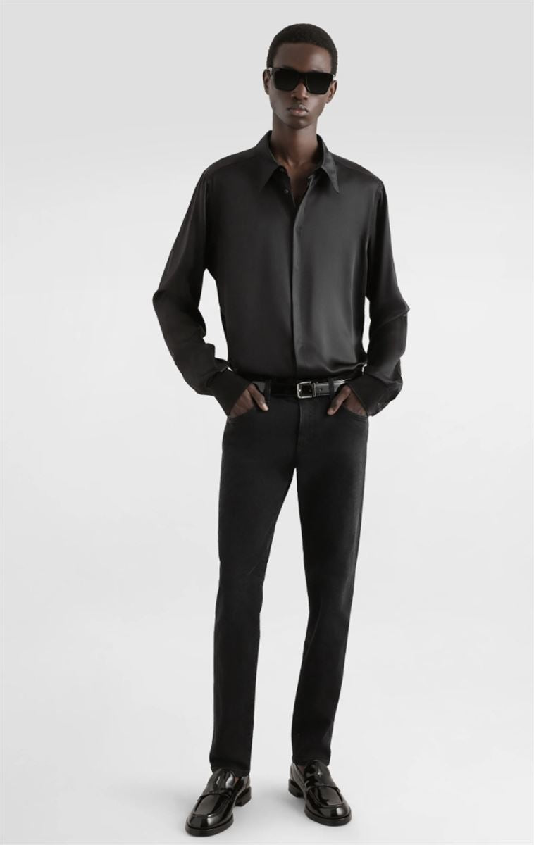 GRAY WASH SLIM-FIT STRETCH JEANS - DOLCE & GABBANA - Verso