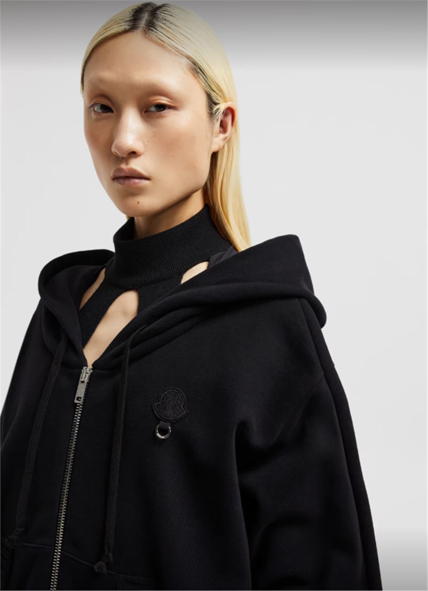 MONCLER X WILLOW SMITH ZIP-UP EYELET COTTON HOODIE -  MONCLER -  Verso