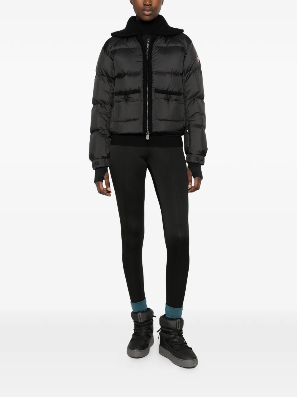 Grenoble jolie quilted wool-trim puffer jacket-MONCLER-Verso