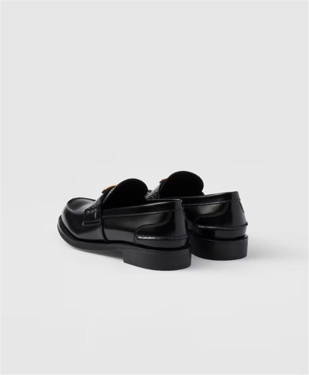 BRUSHED LEATHER LOAFERS - PRADA - Verso