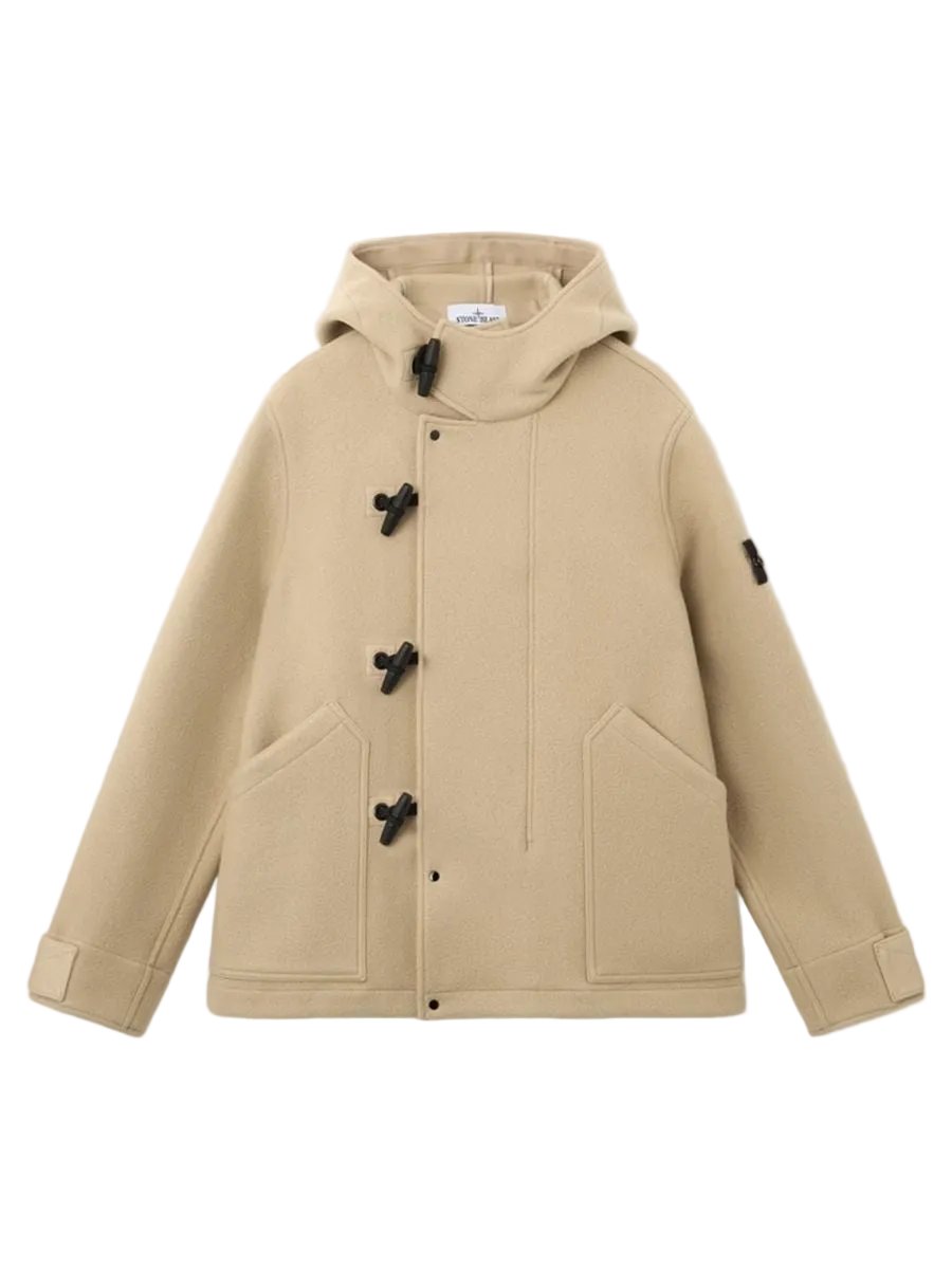 Short parka with toggle-button fastening