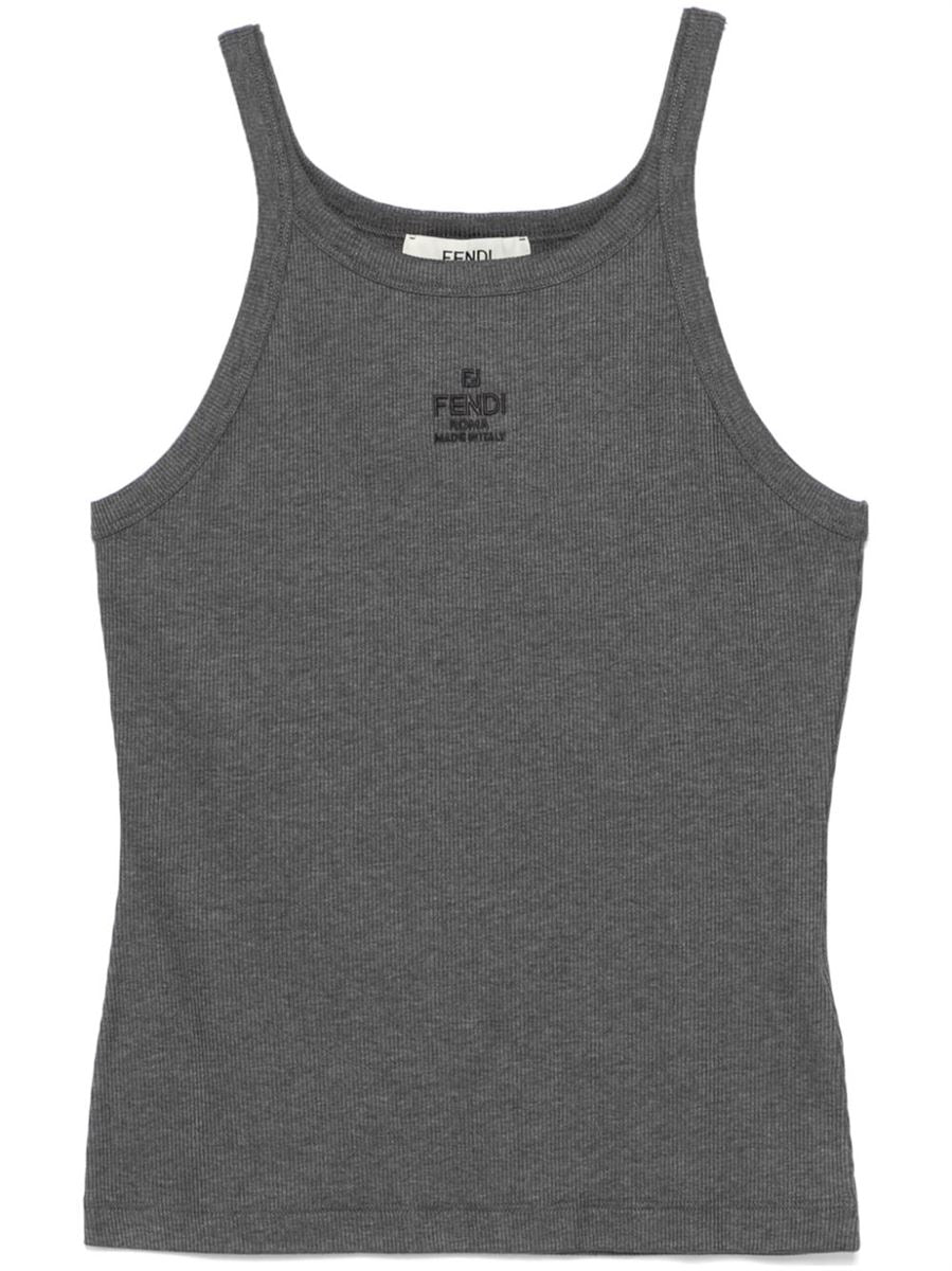 LOGO-EMBROIDERED TOP