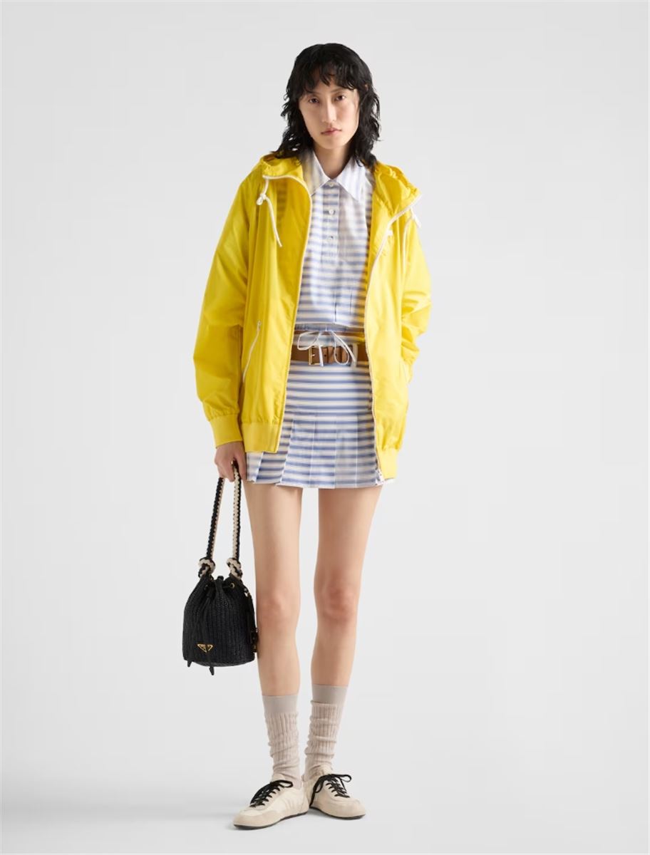 STRIPED OLD POPLIN POLO SHIRT - PRADA - Verso