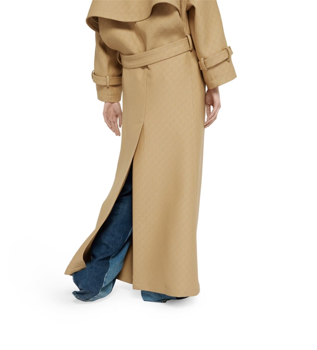 GG CRÊPE SILK WOOL DOUBLE-BREASTED COAT - GUCCI - Verso
