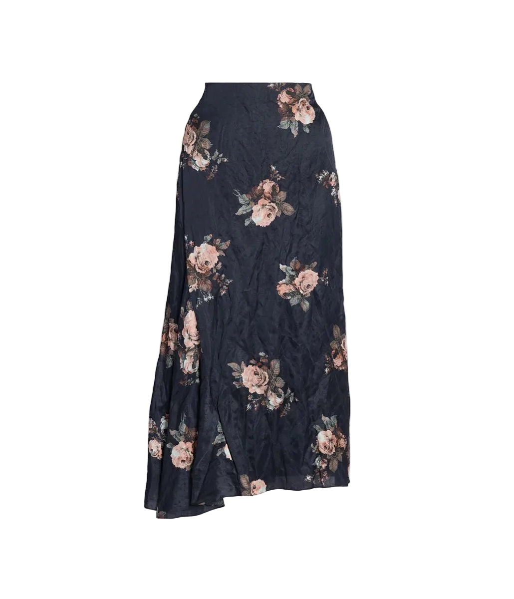 Floral crushed satin draped midi skirt-ERDEM-316219-8-Verso