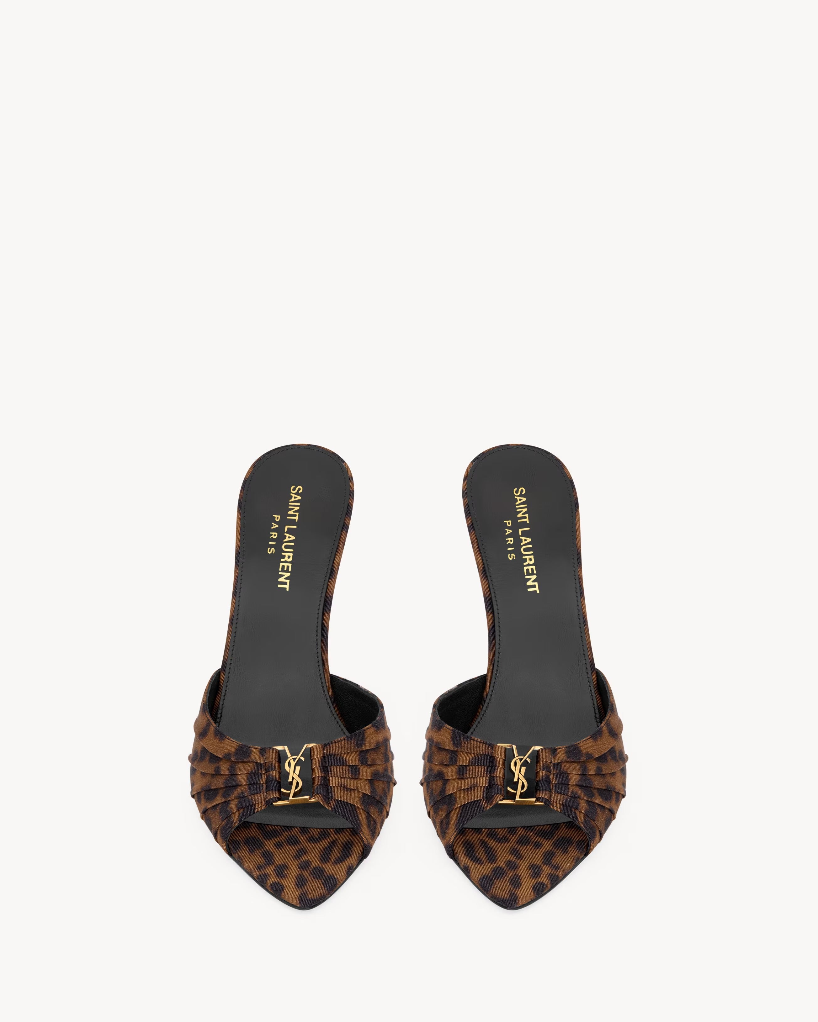 Babylone mules in leopard grosgrain-SAINT LAURENT-Verso