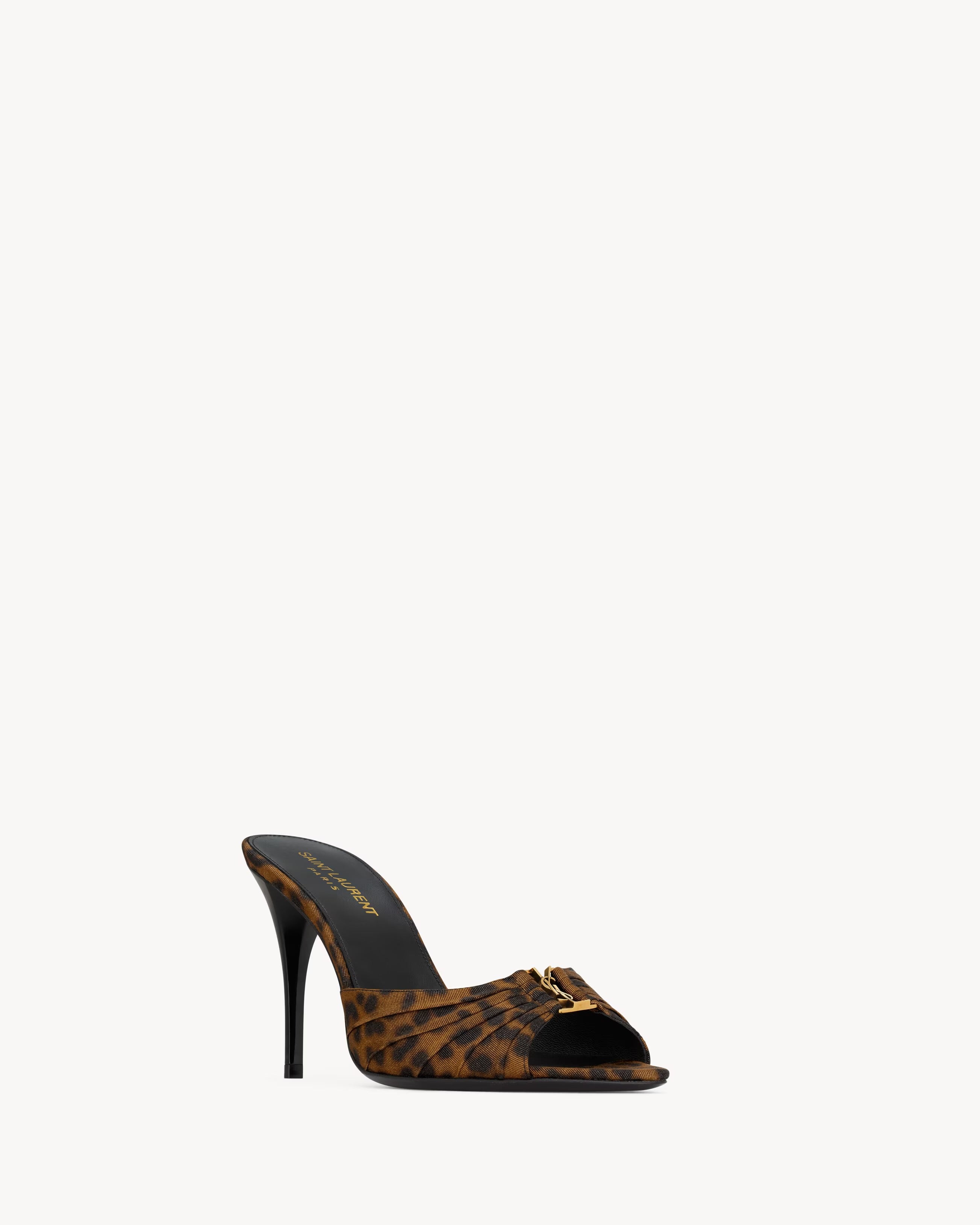 Babylone mules in leopard grosgrain-SAINT LAURENT-Verso
