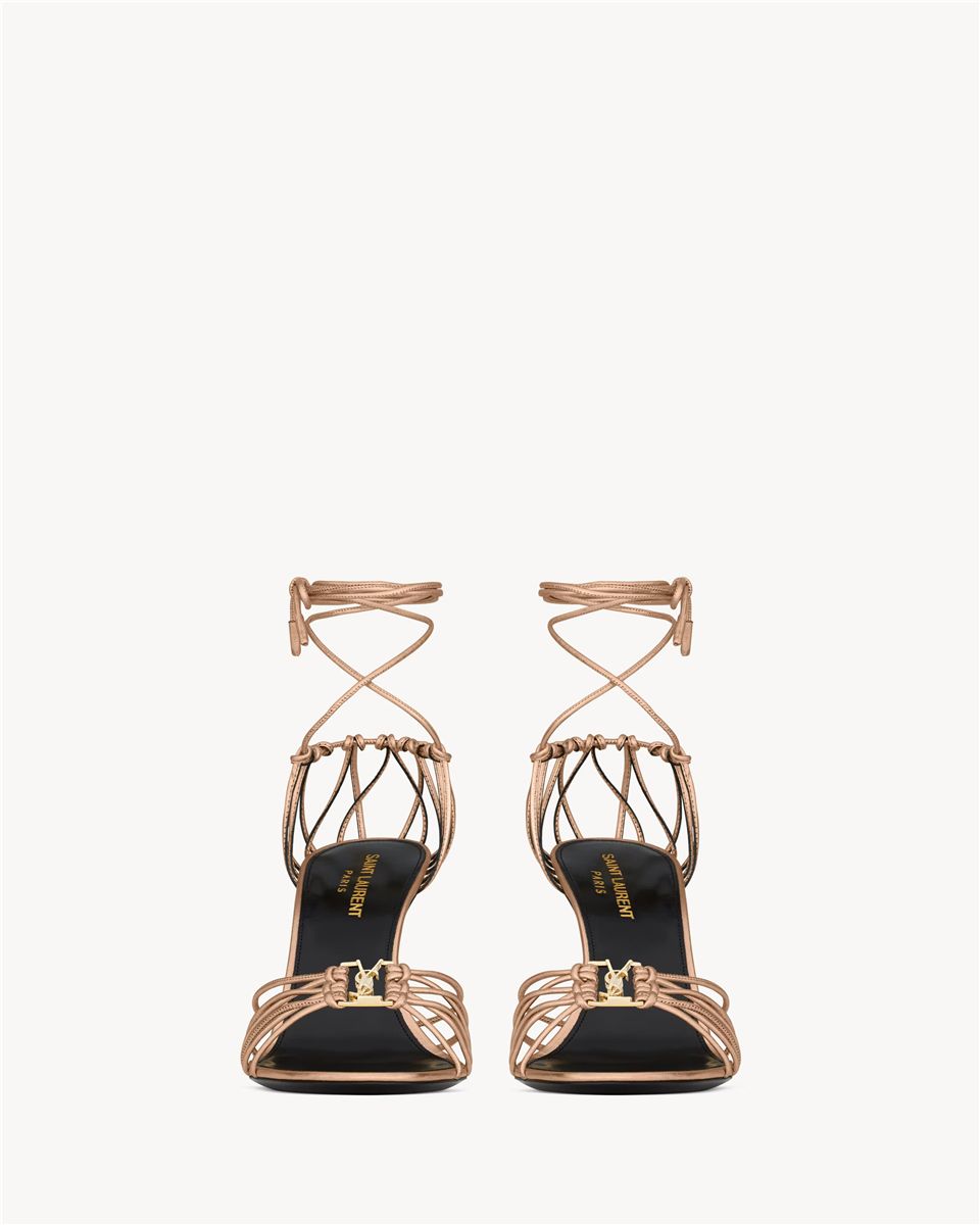 Babylone sandals in metallic leather-SAINT LAURENT-Verso