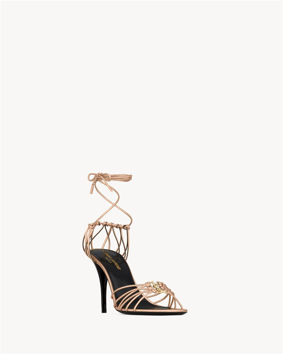 Babylone sandals in metallic leather-SAINT LAURENT-Verso