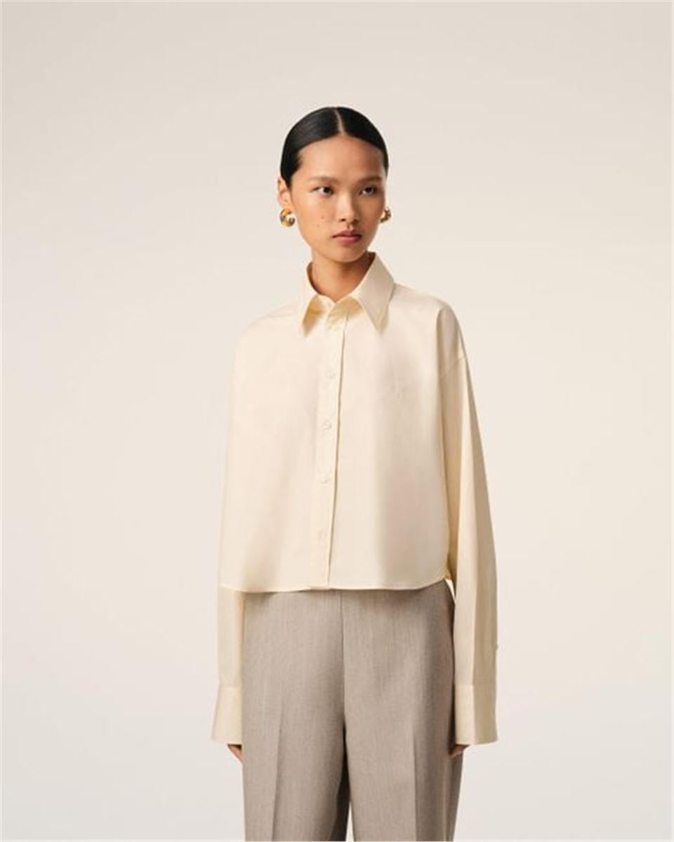 COTTON CROPPED OVERSIZED SHIRT -  AMI -  Verso