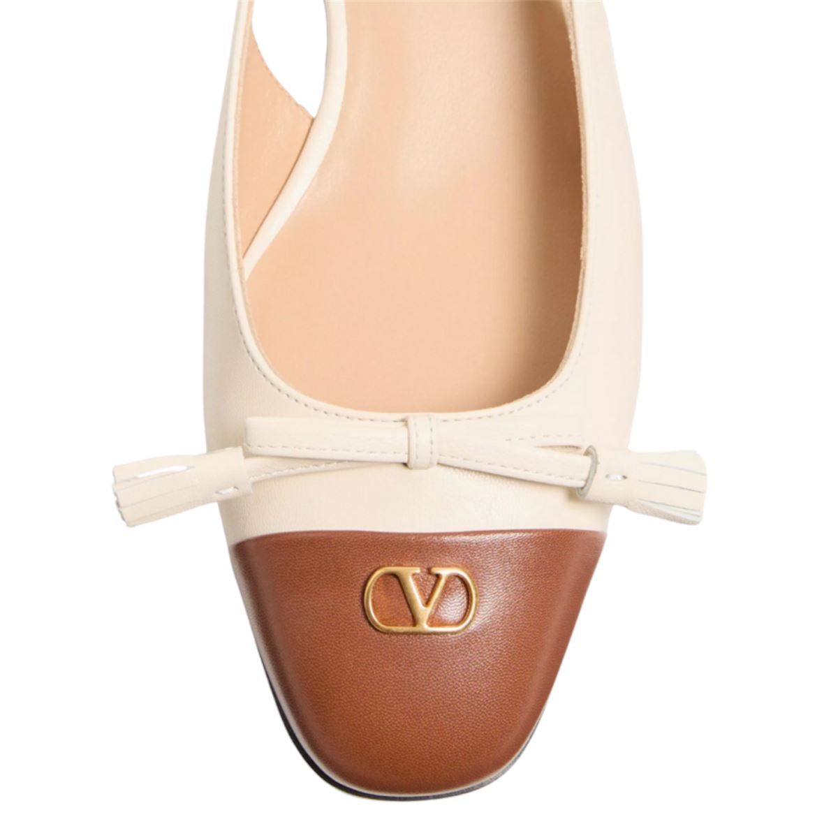 BACK STRAP BALLERINAS VALET DU ROI TWO-TONE CALF LEATHER - VALENTINO - Verso