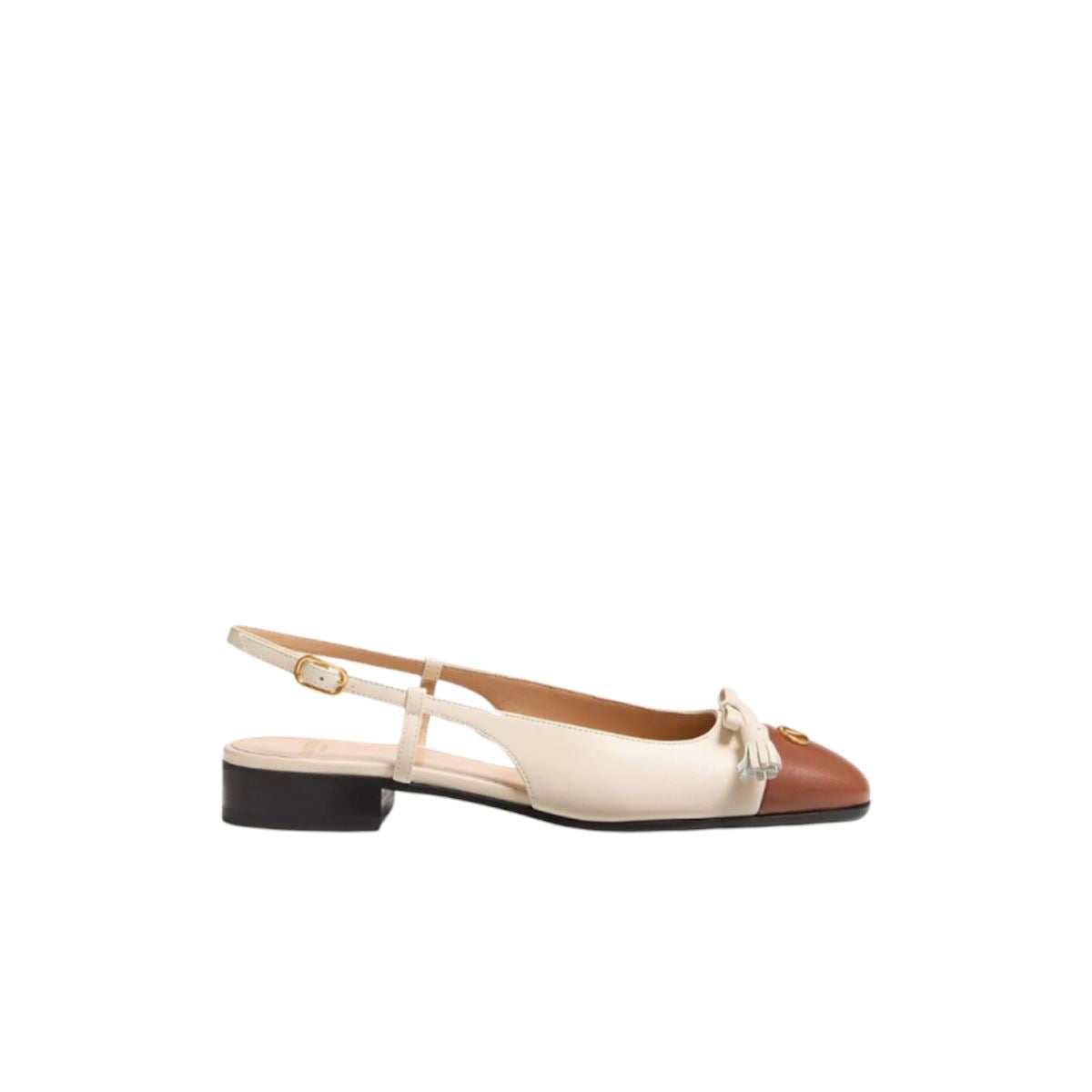 BACK STRAP BALLERINAS VALET DU ROI TWO-TONE CALF LEATHER - VALENTINO - Verso