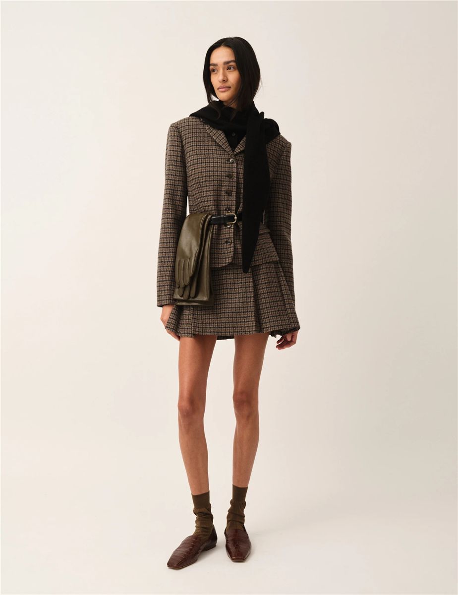 Balmoral mini blazer brown/black check-THE GARMENT-Verso