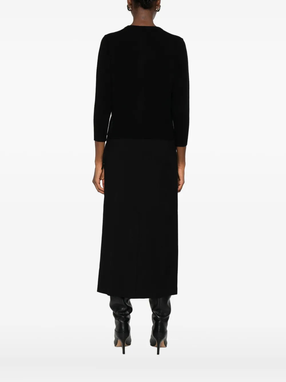 Band-collar cardigan-VINCE-Verso