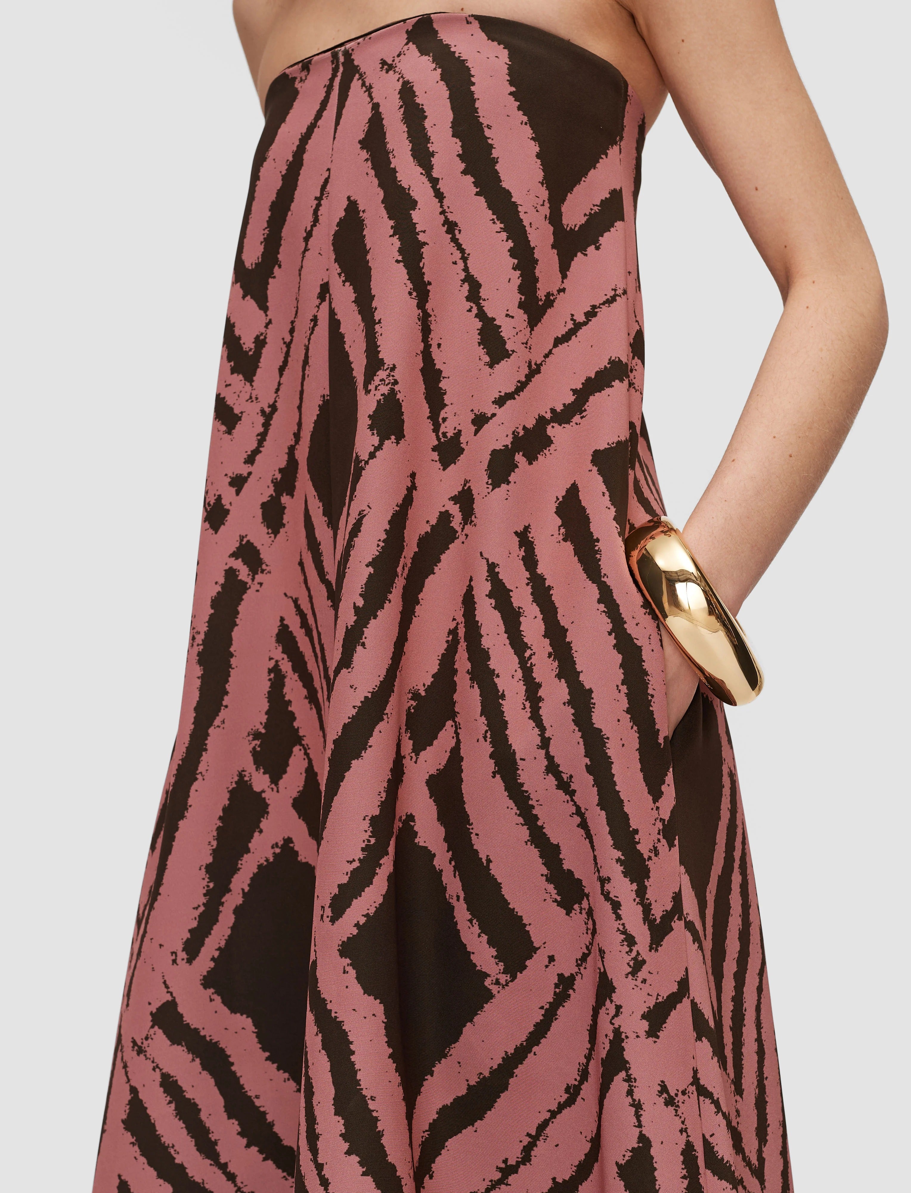 Banna satin twill strapless dress-JOSEPH-Verso