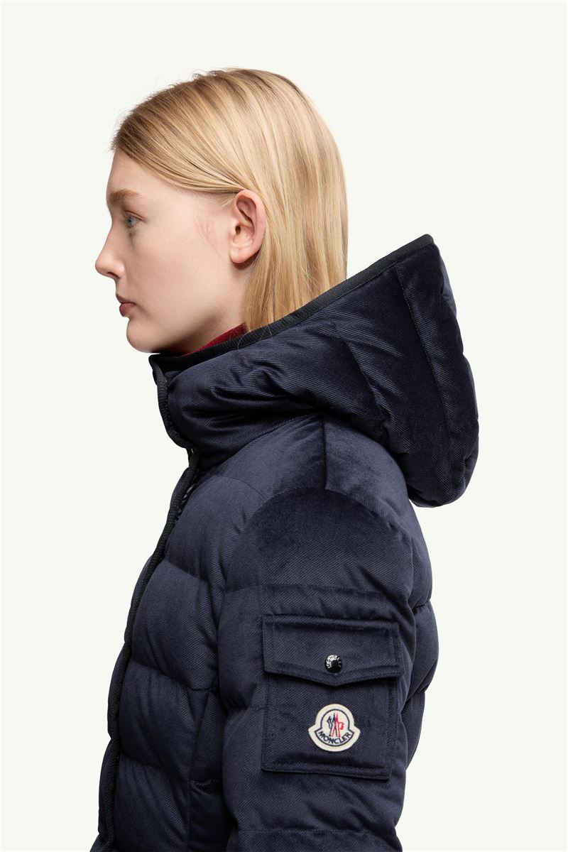 BARANTE HOODED VELOUR SHORT DOWN JACKET-MONCLER-Verso