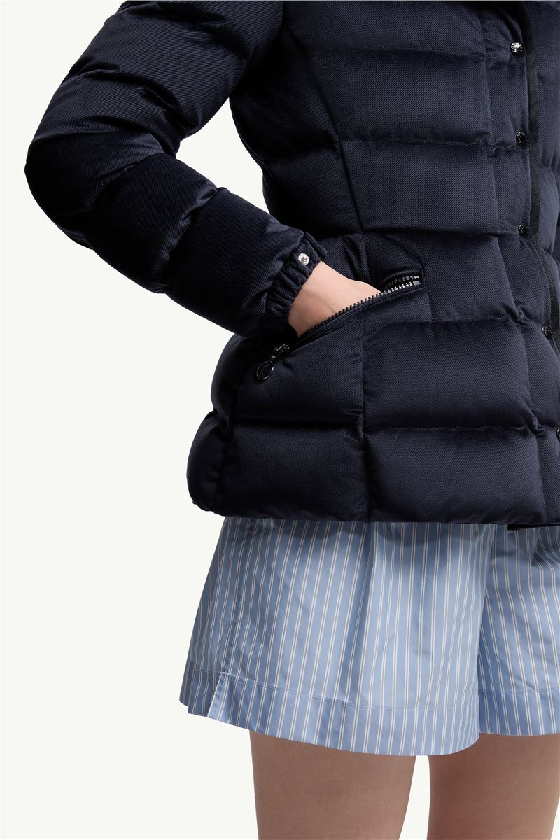 BARANTE HOODED VELOUR SHORT DOWN JACKET-MONCLER-Verso