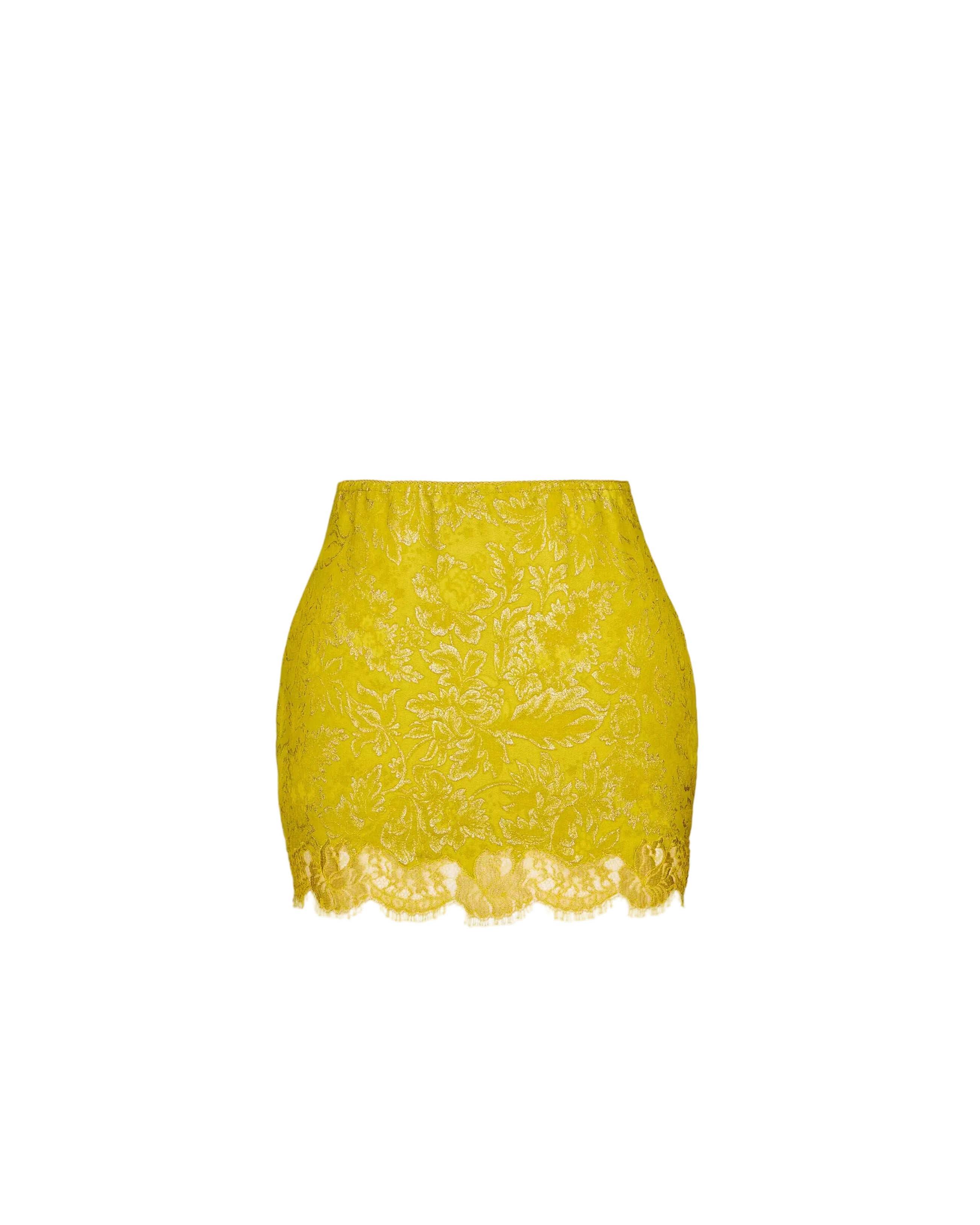 Baroque mini skirt in jacquard and lace-SAINT LAURENT-311056-36-Verso