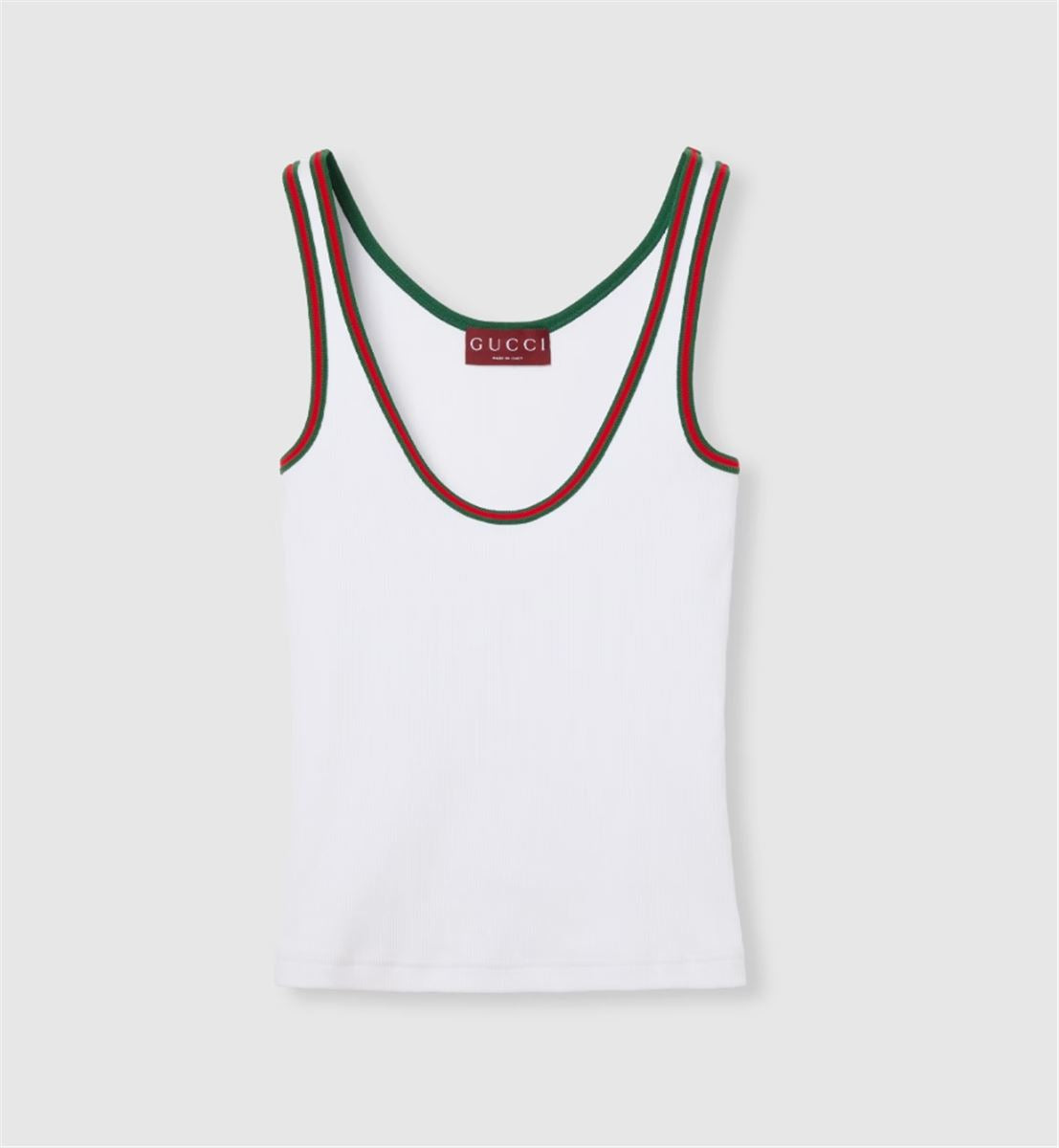 COTTON RIB TANK TOP WITH WEB - GUCCI - Verso