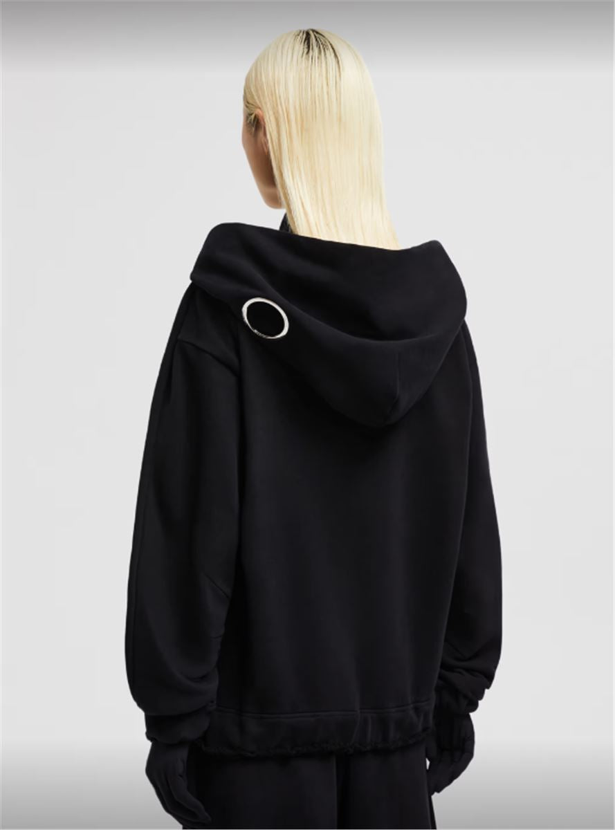 MONCLER X WILLOW SMITH ZIP-UP EYELET COTTON HOODIE -  MONCLER -  Verso