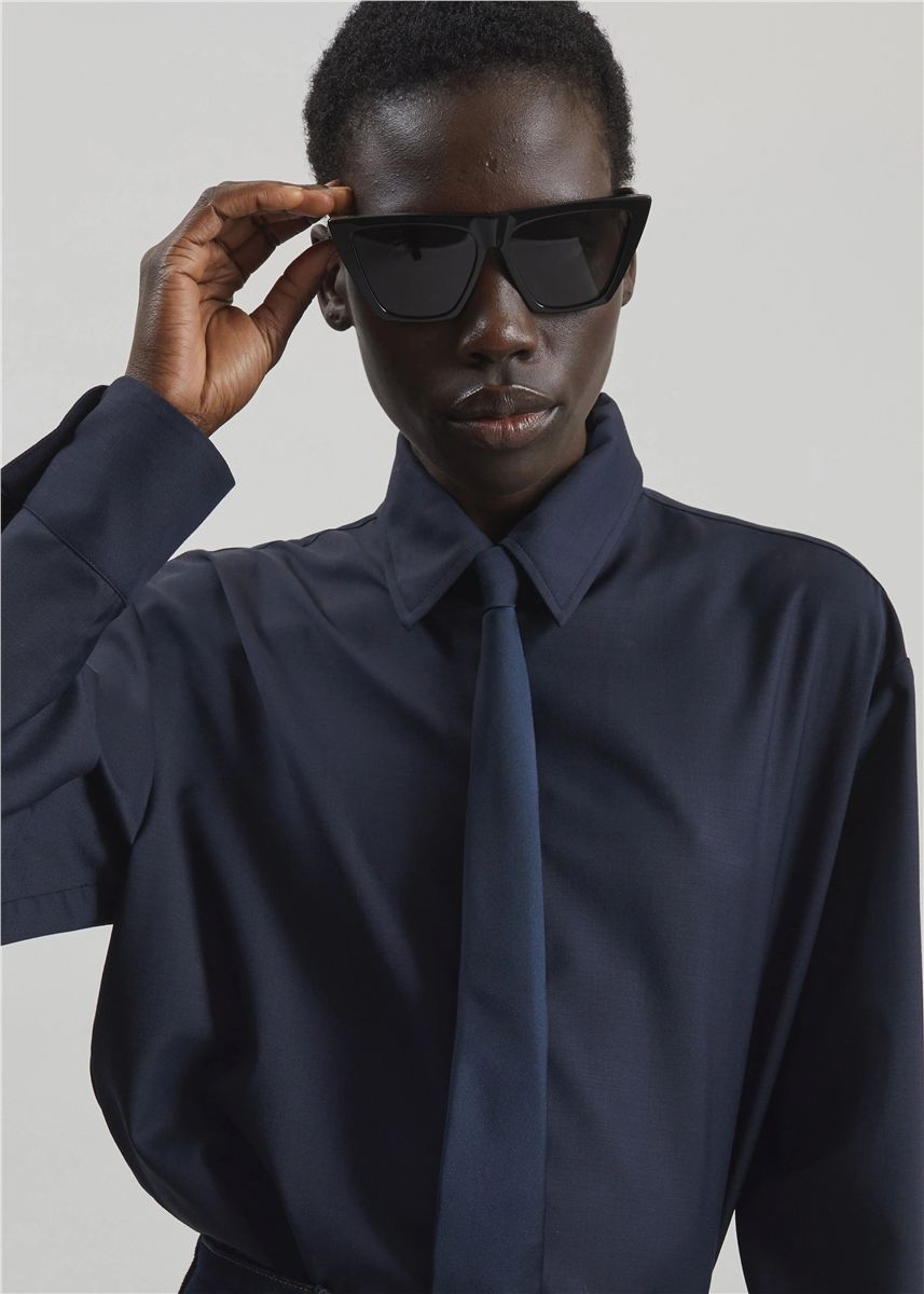 Peri tie neck shirt-THE FRANKIE SHOP-Verso