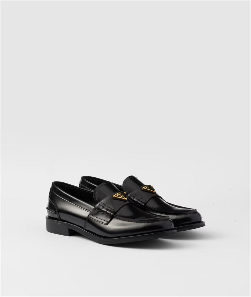 BRUSHED LEATHER LOAFERS - PRADA - Verso