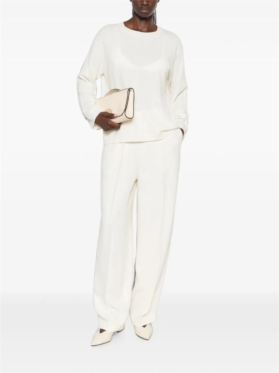Bead-embellished long-sleeve sweater-FABIANA FILIPPI-Verso