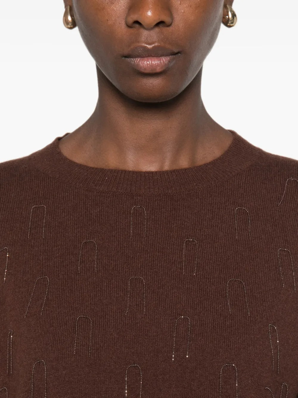 Bead-embellished long-sleeve sweater-FABIANA FILIPPI-Verso