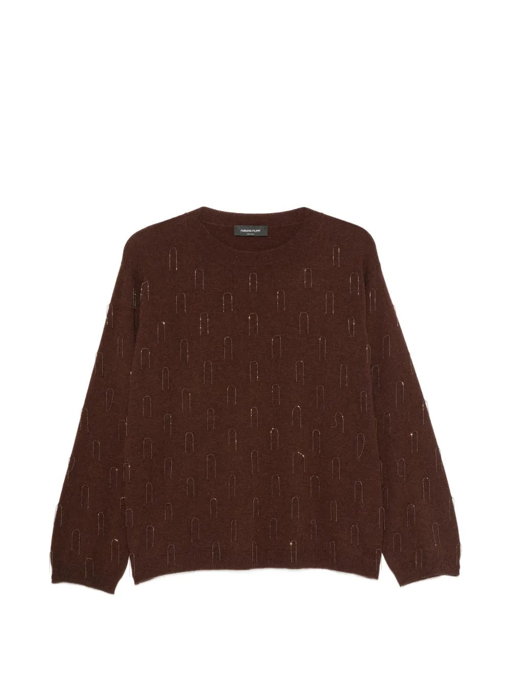 Bead-embellished long-sleeve sweater-FABIANA FILIPPI-313025-40-Verso